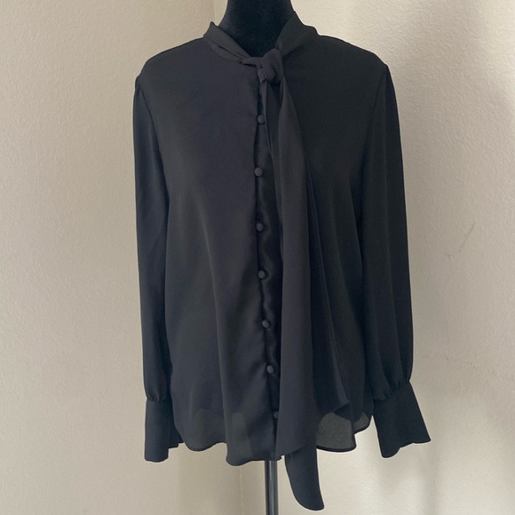 Black New York & Company Button up blouse - Picture 1 of 2